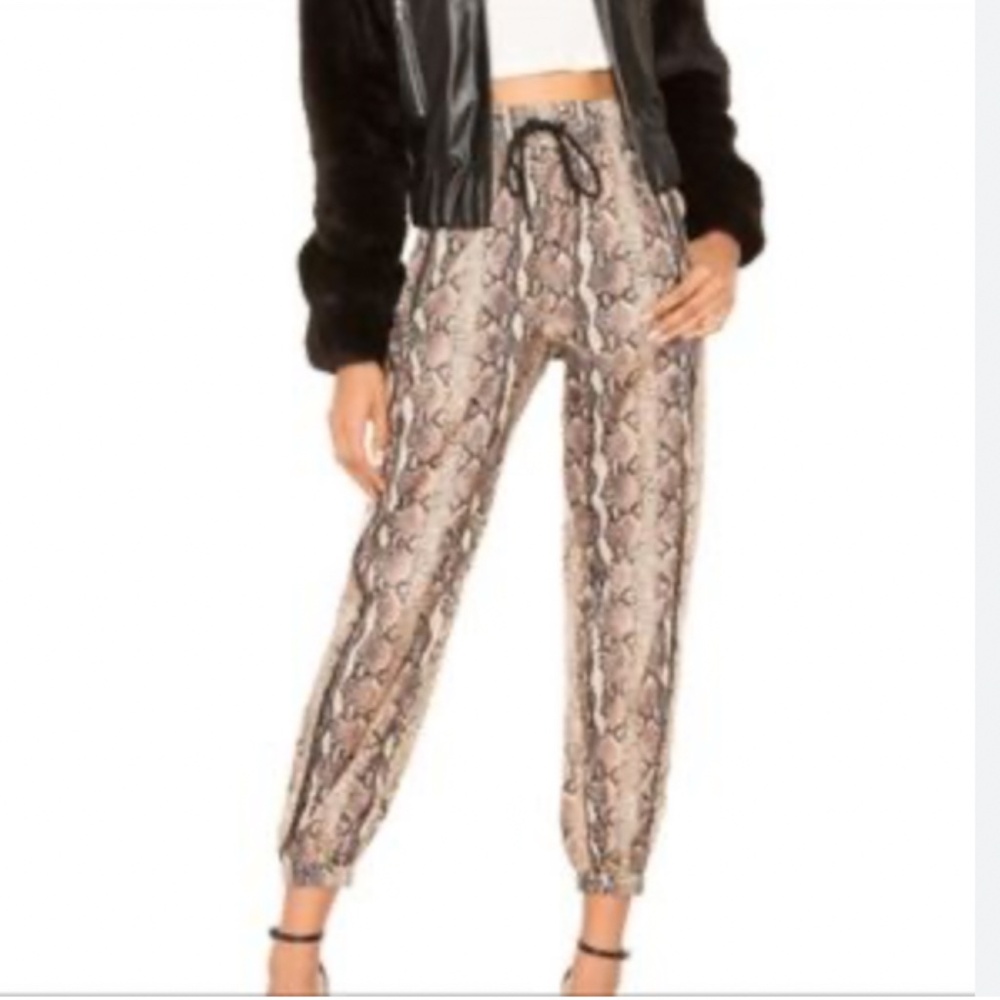 LPA Snake Print Jogger Pant Womens 2XS Lightweight Ankle‎ Cuffed